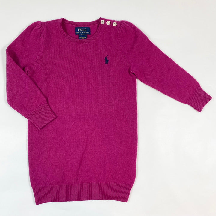 Ralph Lauren fuschia fine knit wool dress 2Y 1