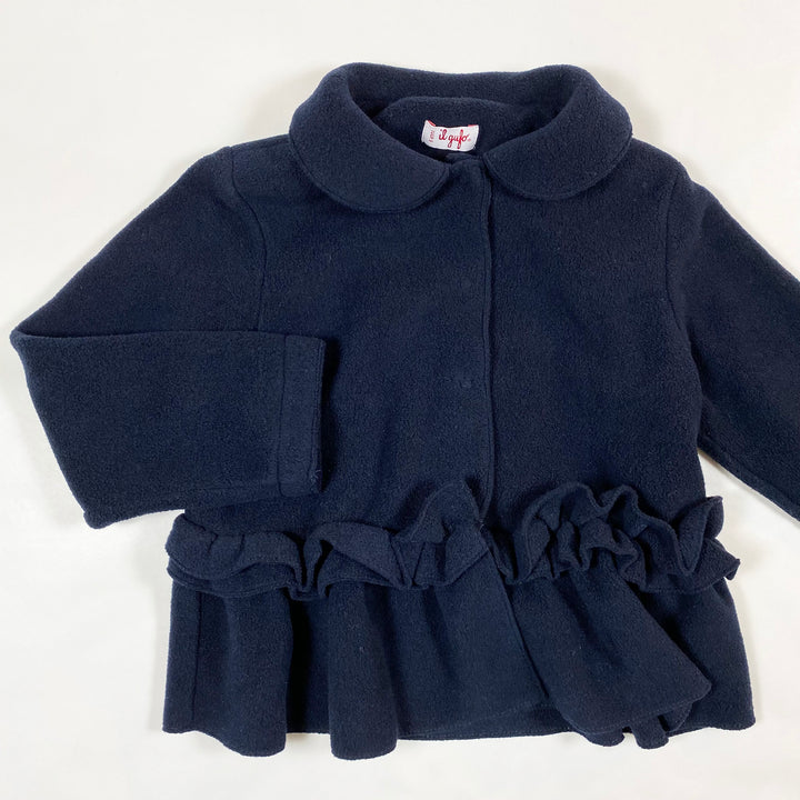 Il Gufo navy peplum fleece jacket 6Y 2