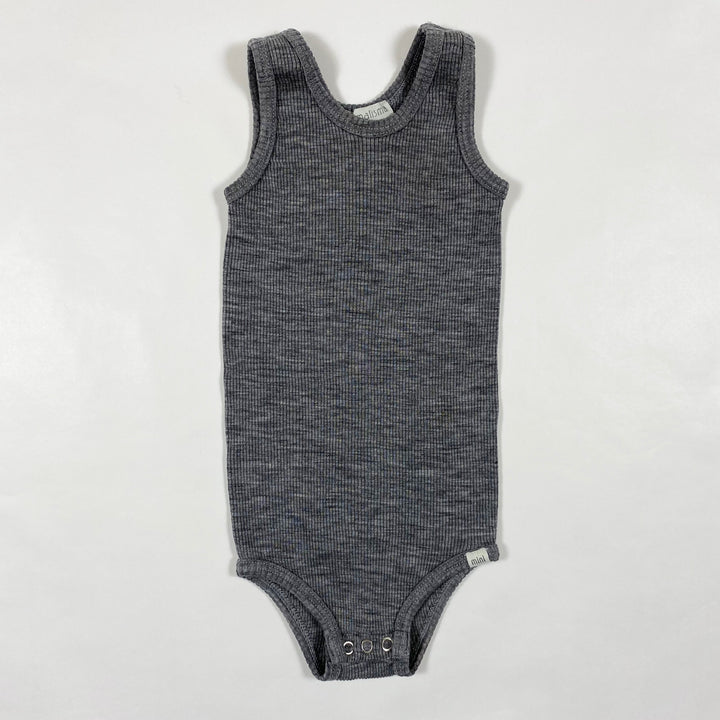 Minimalisma grey rib merino sleeveless body 6-12M 1