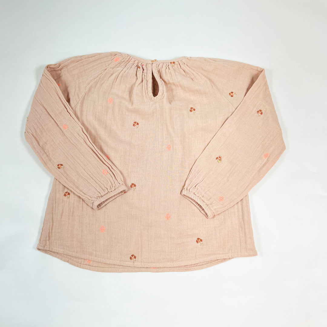 Bonheur du Jour salmon embroidered blouse with tassels 6Y 3