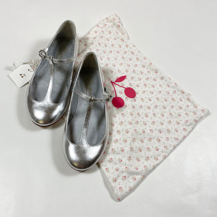 Bonpoint silver mary janes 29 3