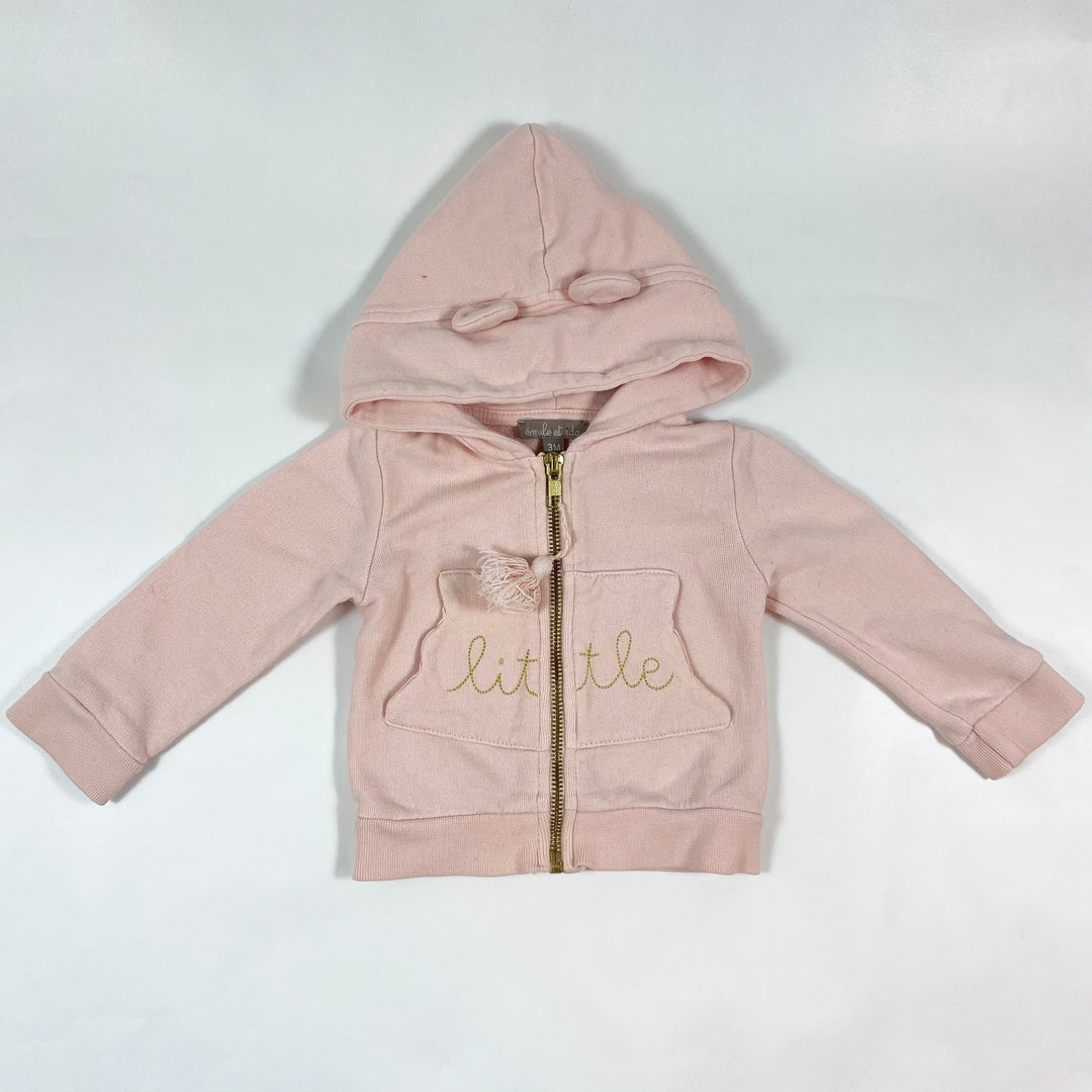 Emile et Ida pink zip hoodie 3M 1