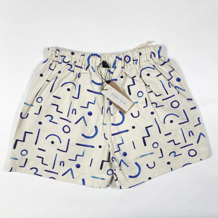 Monkind blue shapes organic print shorts Second Season diff. sizes