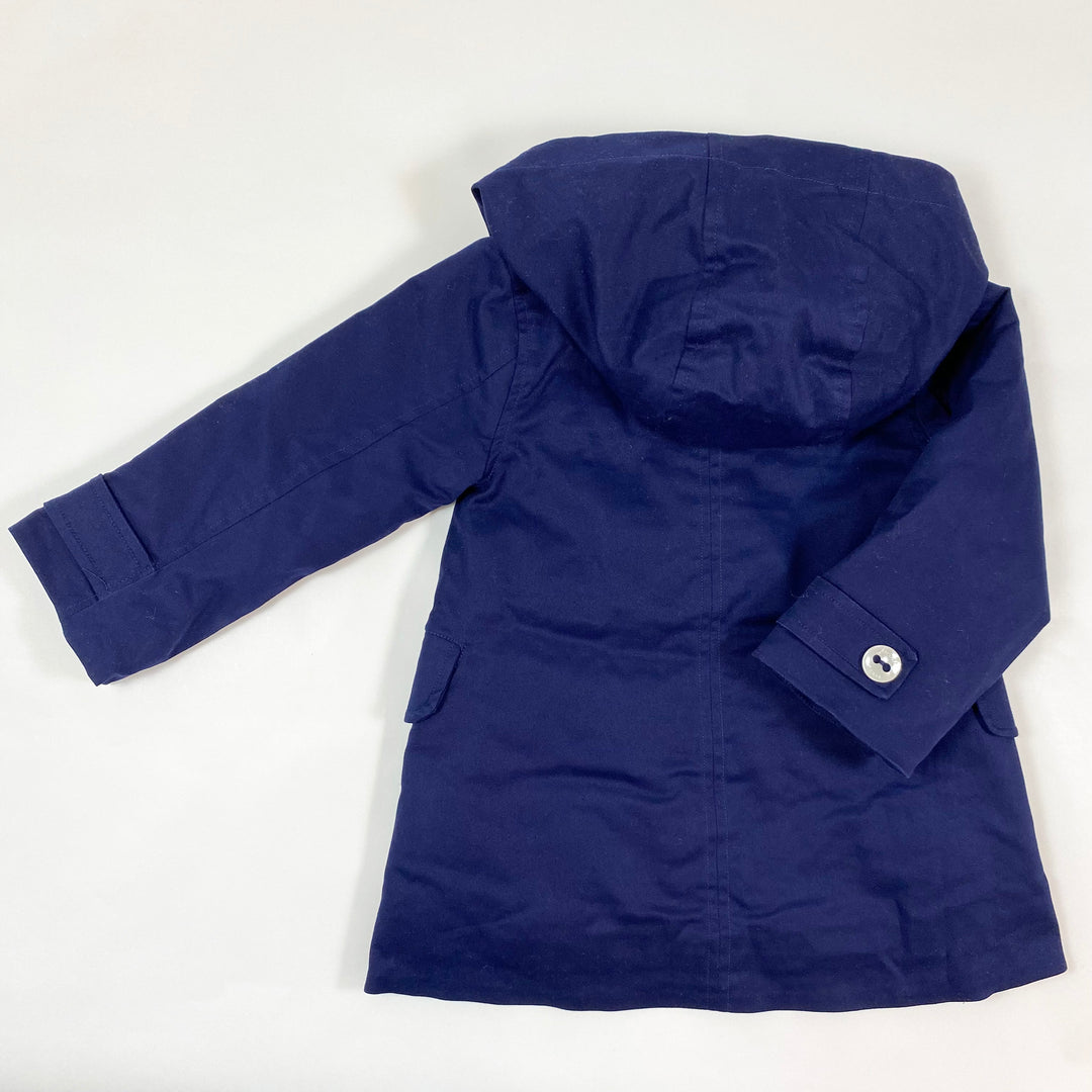 Jacadi navy hooded coat 36M 3