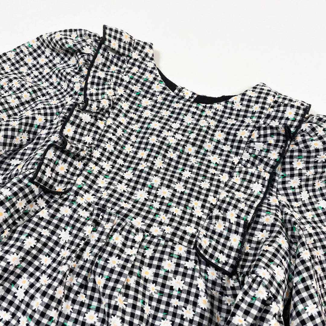 Zara black gingham daisy blouse Second Season 4-5Y/110 2