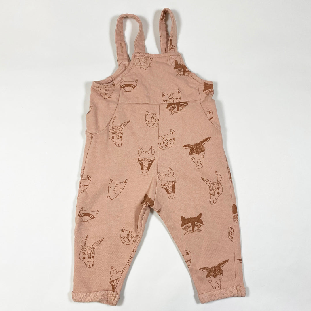 Soft Gallery vintage pink animal print Willow sweat dungarees 9M