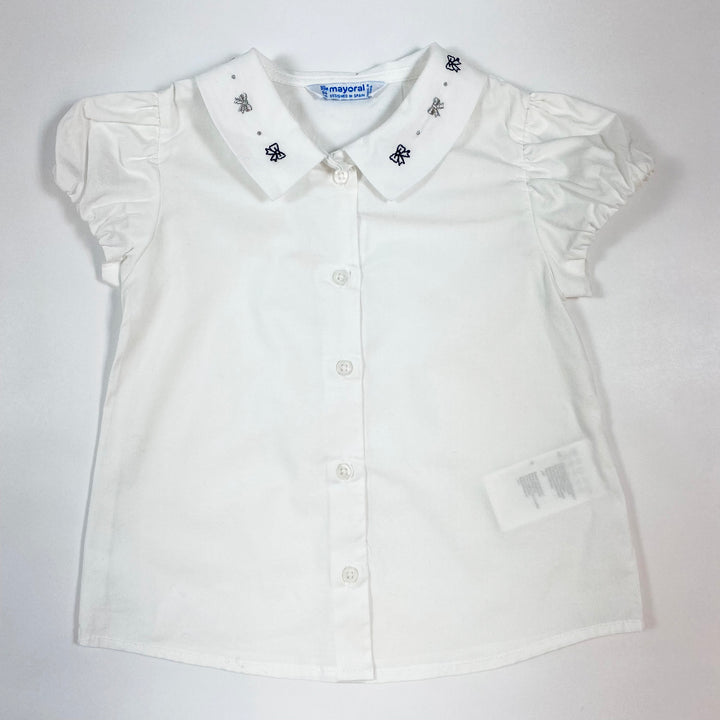 Mayoral white blouse with embroidered bow collar 18M/80 1