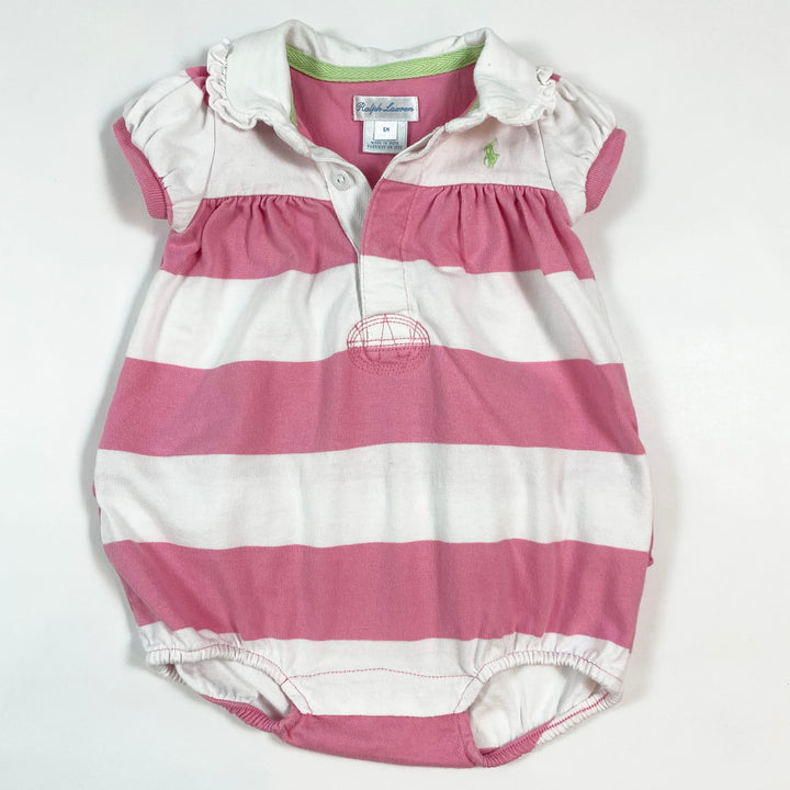 Ralph Lauren pink bold stripe romper 6M 1