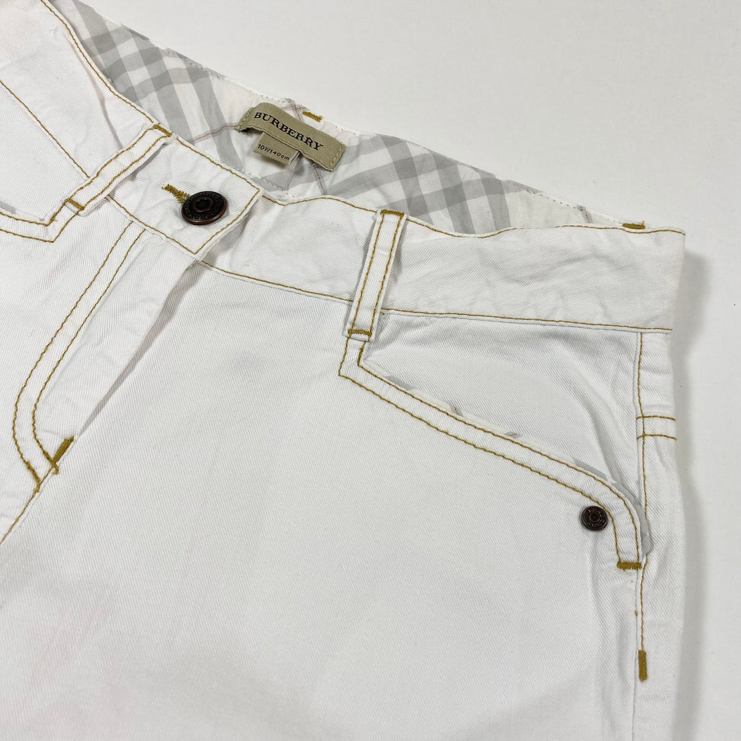 Burberry ecru cotton trousers 10Y/140 2