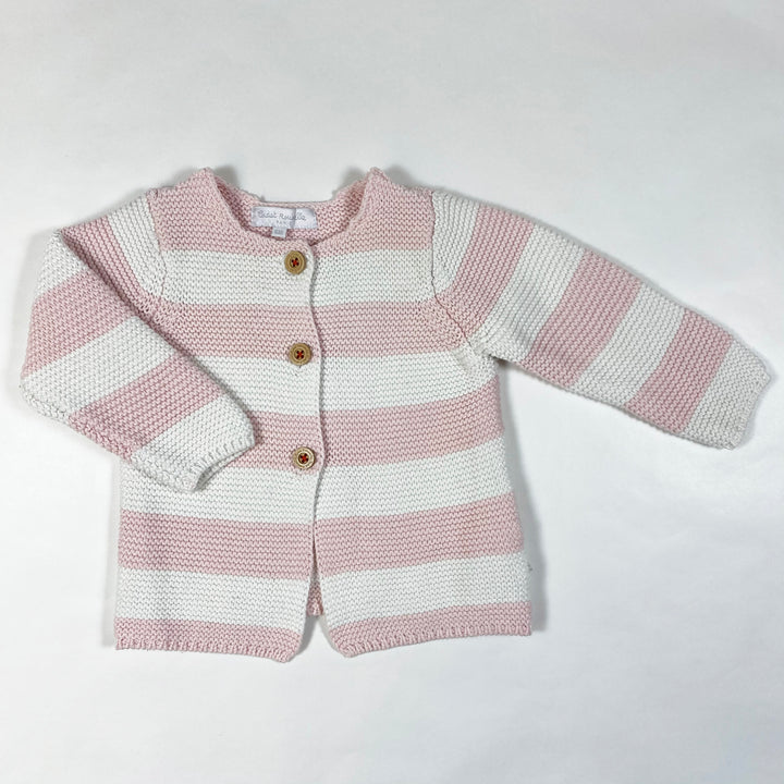 Cadet Rousselle pale rose/off-white cotton cardigan 6M 1