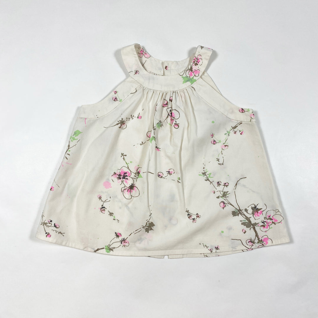 Bonpoint ecru floral short-sleeved blouse 2Y 1