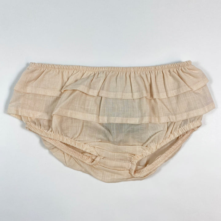 Sticky-Fudge peach bloomers with ruffles Second Season 3-6M 1