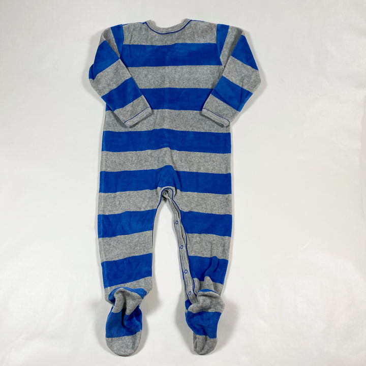 Petit Bateau grey/blue striped velour pyjama 24M/86 2