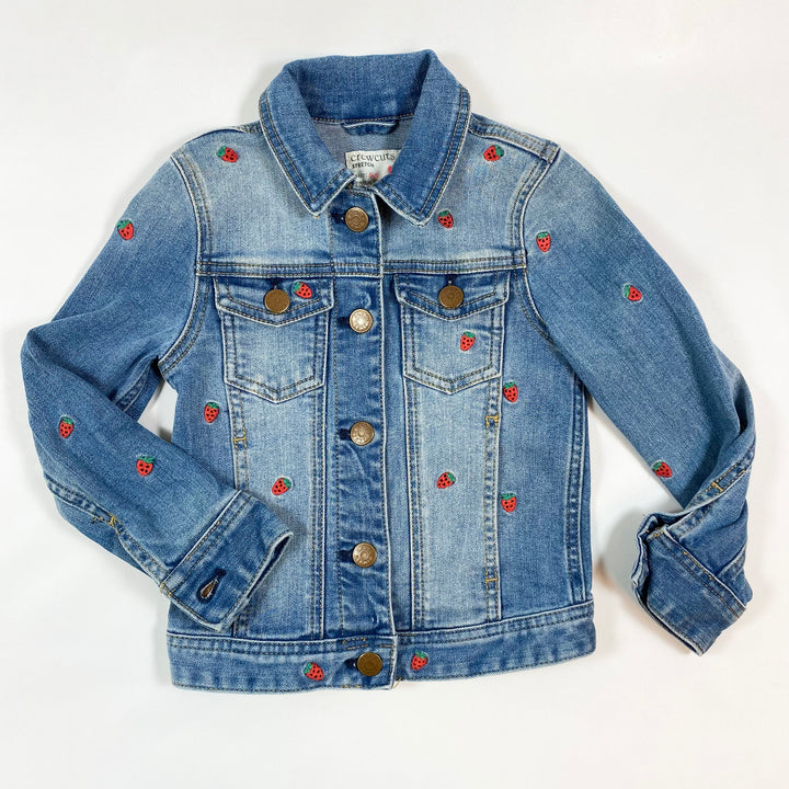 J.Crew embroidered strawberry denim Jacket 4-5Y 1