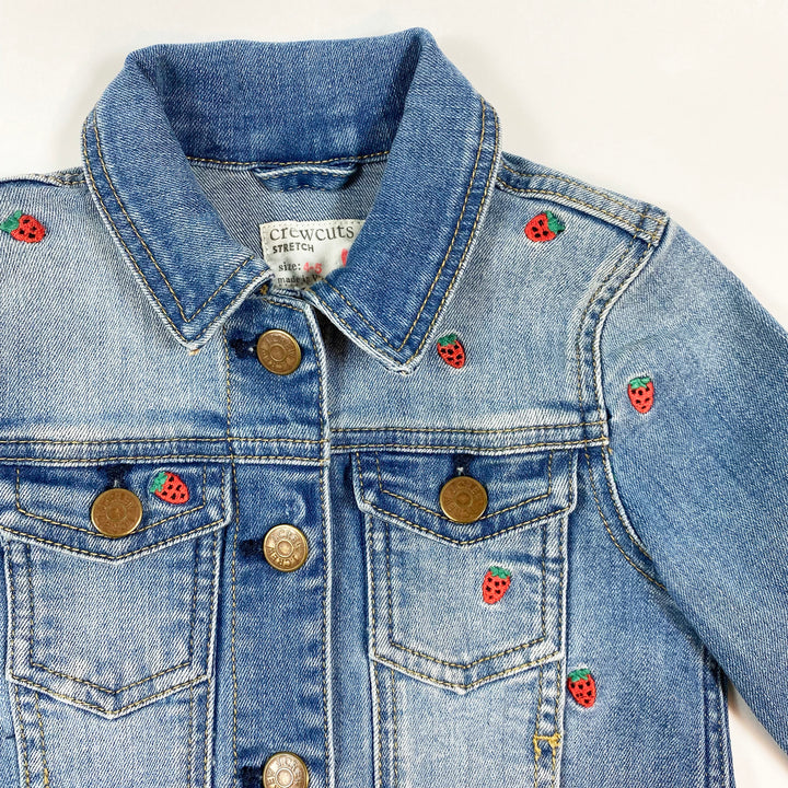 J.Crew embroidered strawberry denim Jacket 4-5Y 2