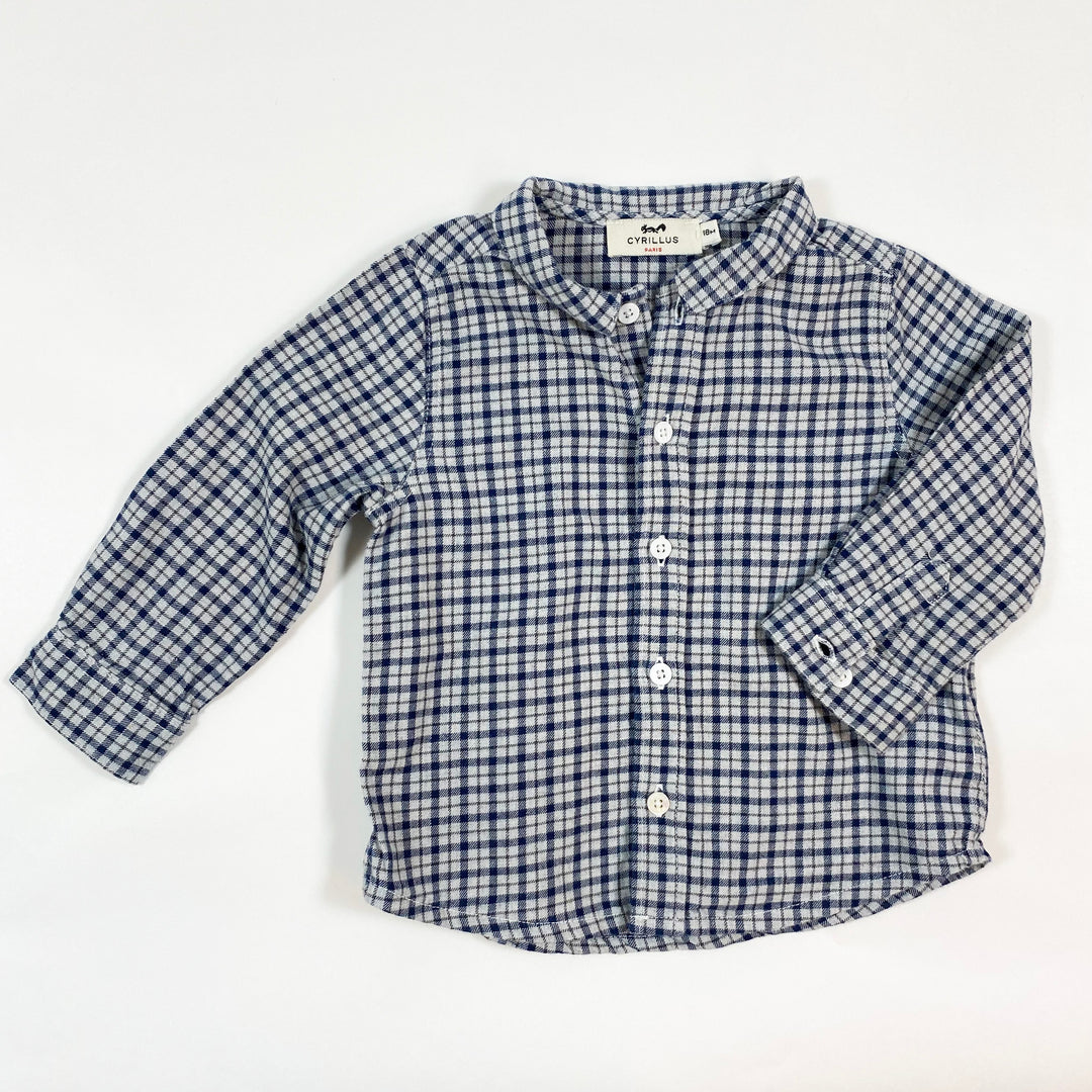 Cyrillus blue checked flannel shirt 18M 1