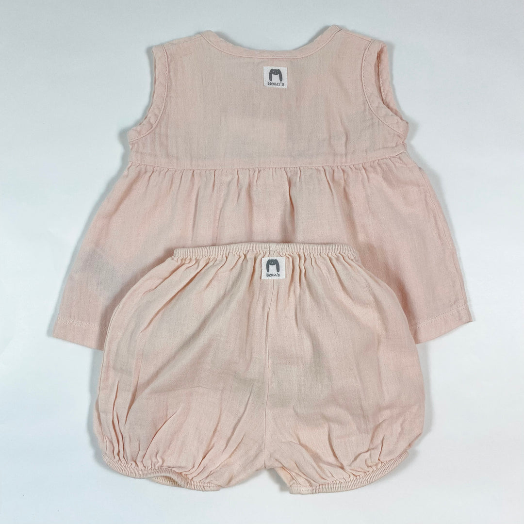 Bean's Barcelona pink muslin tank and bloomers set 6-9M/74 3