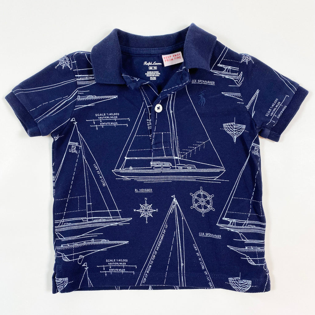 Ralph Lauren navy nautical polo shirt 6M/70 von ingridemil.ch