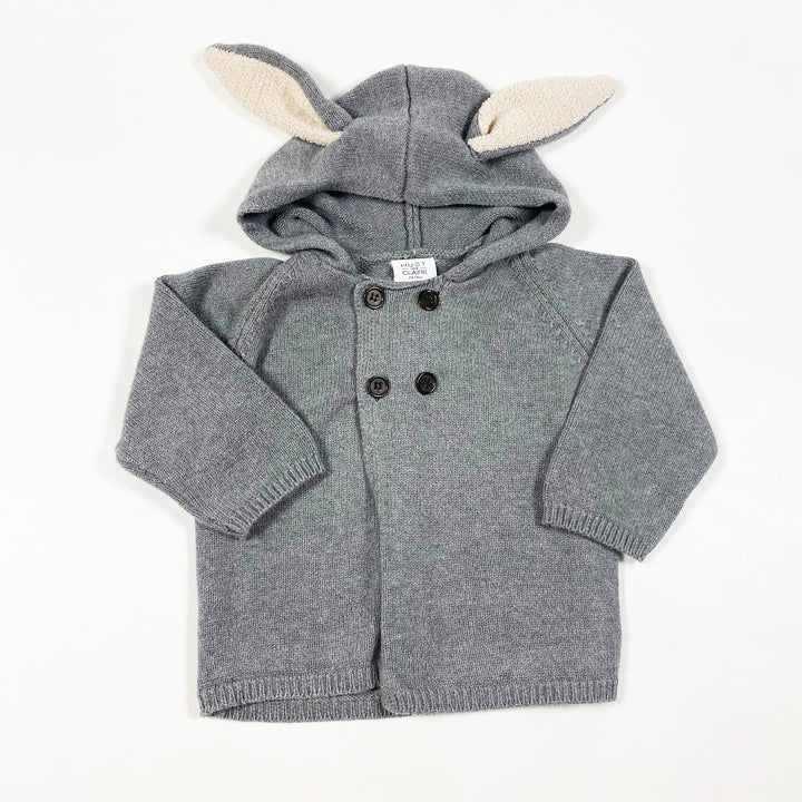 Hust & Claire grey bunny cardigan 74/9M 1