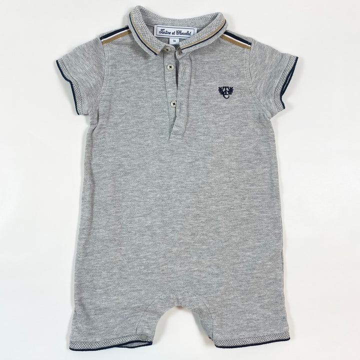 Tartine et Chocolat grey romper with collar 1Y 1