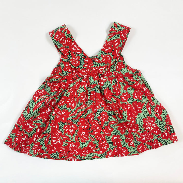Zara green top with red flowers 6Y/116 2
