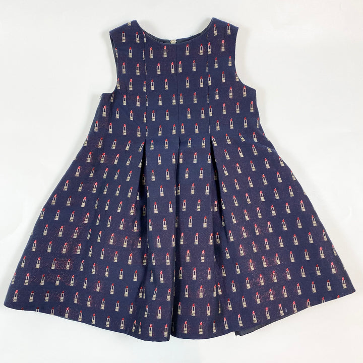 Tartine et Chocolat navy lipstick festive dress 3Y 3