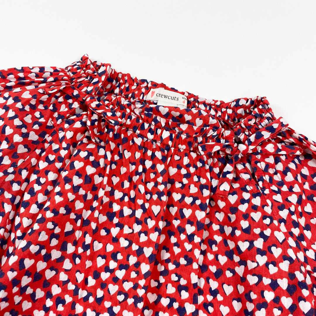 Crewcuts red heart blouse 4Y 2