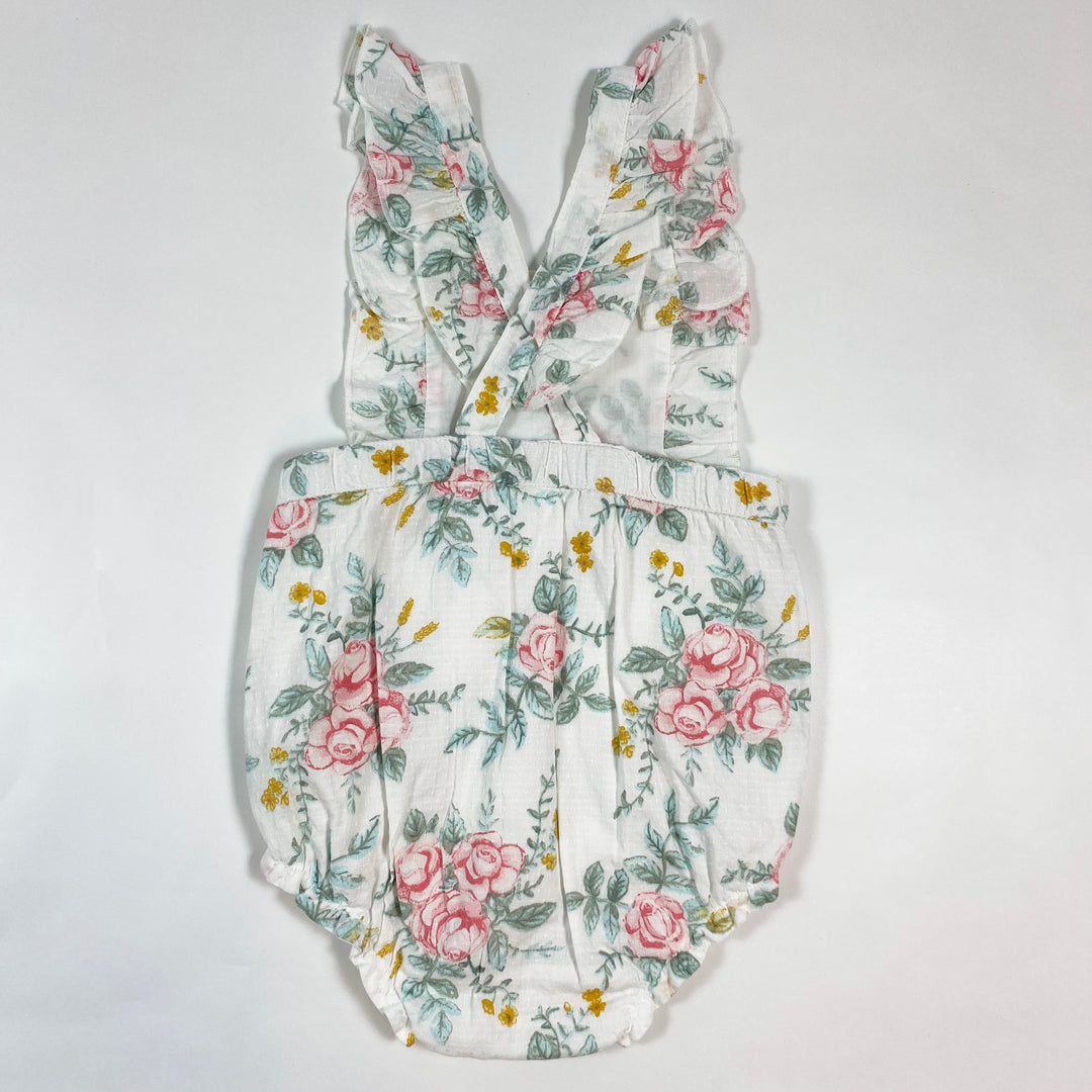 H&M organic cotton floral romper 6-9M/74 3