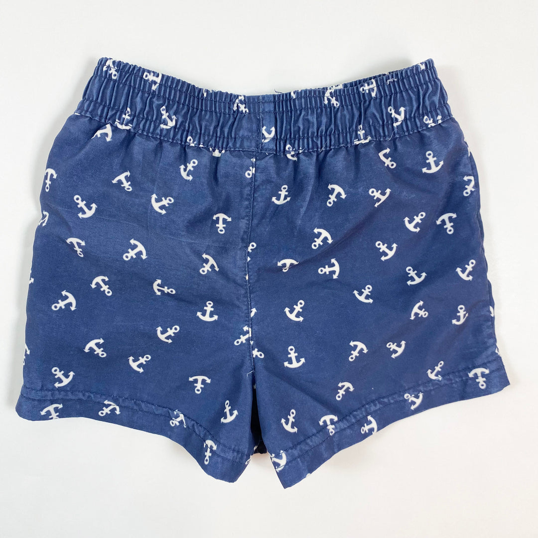 The Little White Company blue anchor print swim shorts 6-9M/74 2