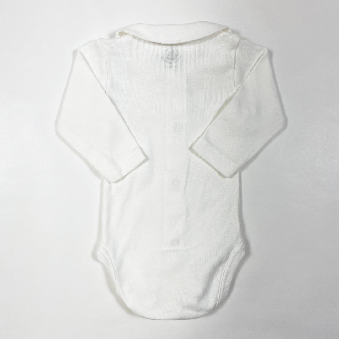 Petit Bateau white long-sleeved collar body 1M/54 2