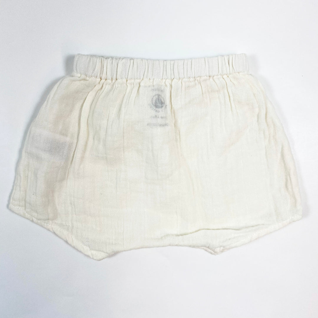 Petit Bateau off-white organic cotton muslin bloomers 3M/60 2