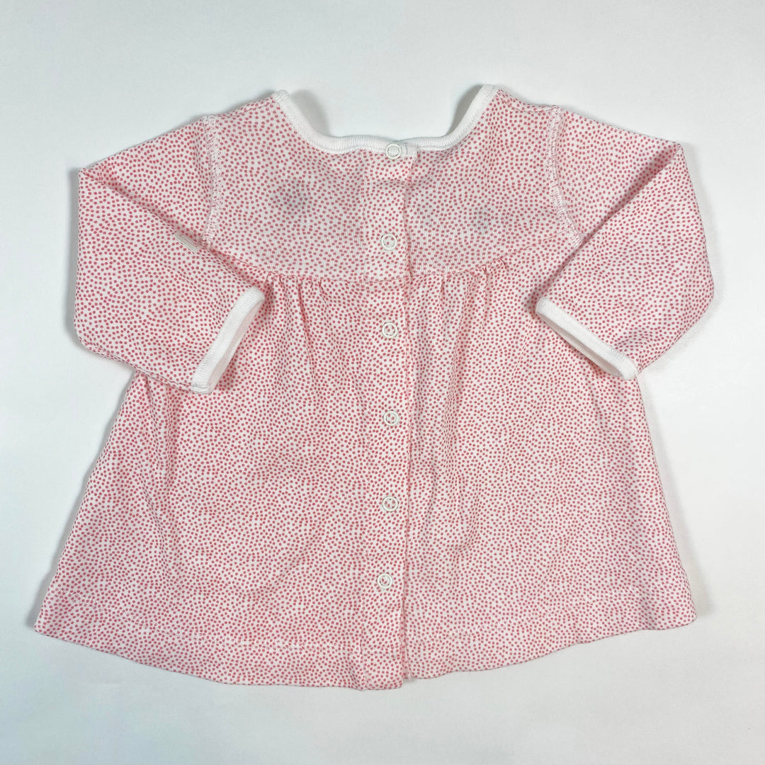 Petit Bateau light pink dotted dress 1M/54 2