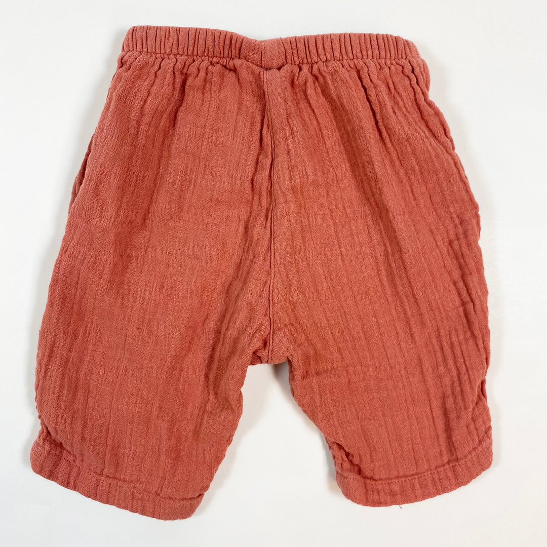 Petit Bateau peach organic cotton muslin pants 3M/60 2