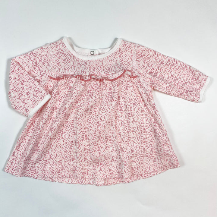 Petit Bateau light pink dotted dress 1M/54 1