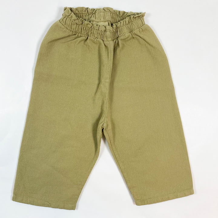 Studio Bohème organic cotton faded green/beige trousers 12M 1