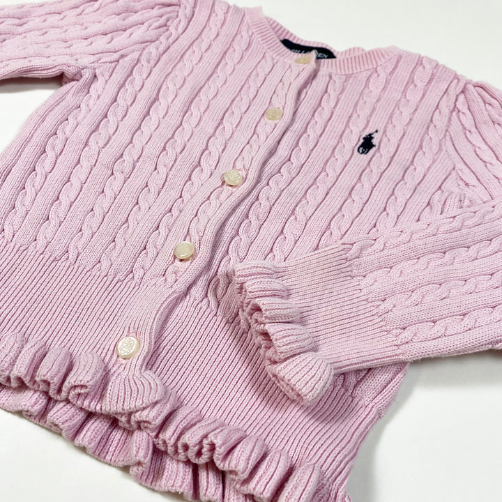 Ralph Lauren pink cable knit cardigan 24M 2