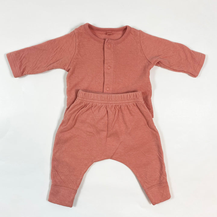 Petit Bateau peach cotton baby set 1M/54 1