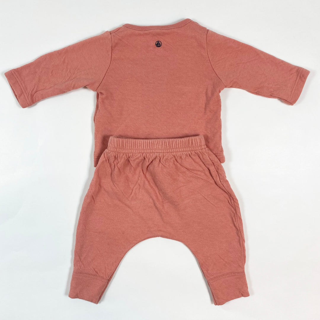 Petit Bateau peach cotton baby set 1M/54 2