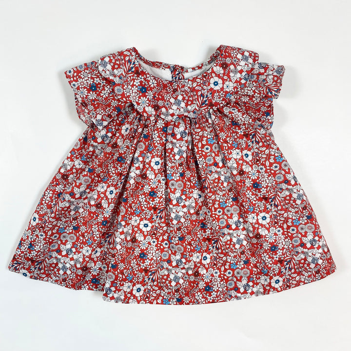 Jacadi red liberty print dress 1M/54 1