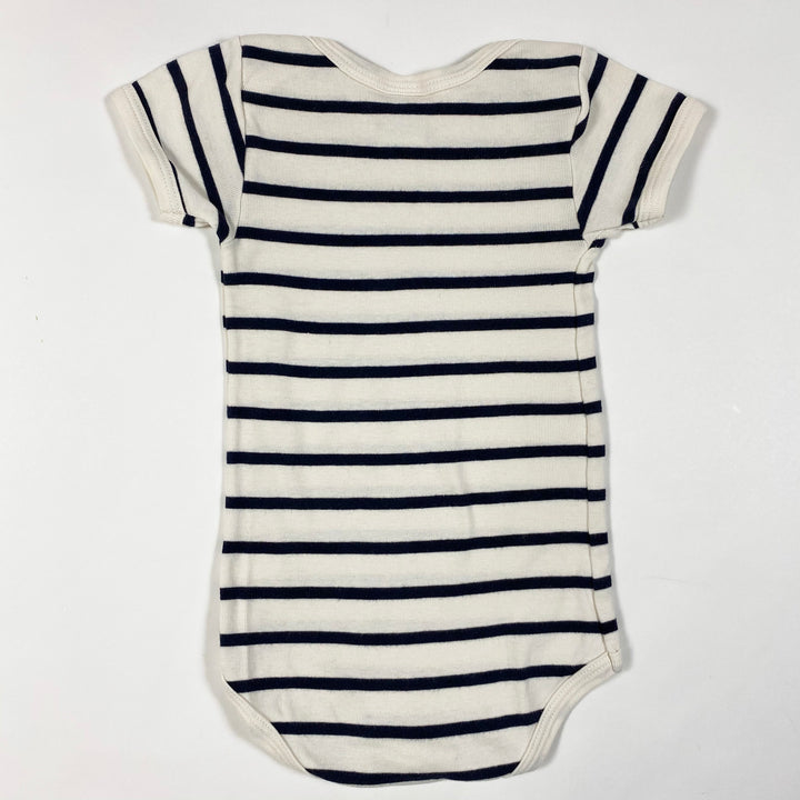 Petit Bateau marineblau gestreifter Kurzarmbody 12M/74