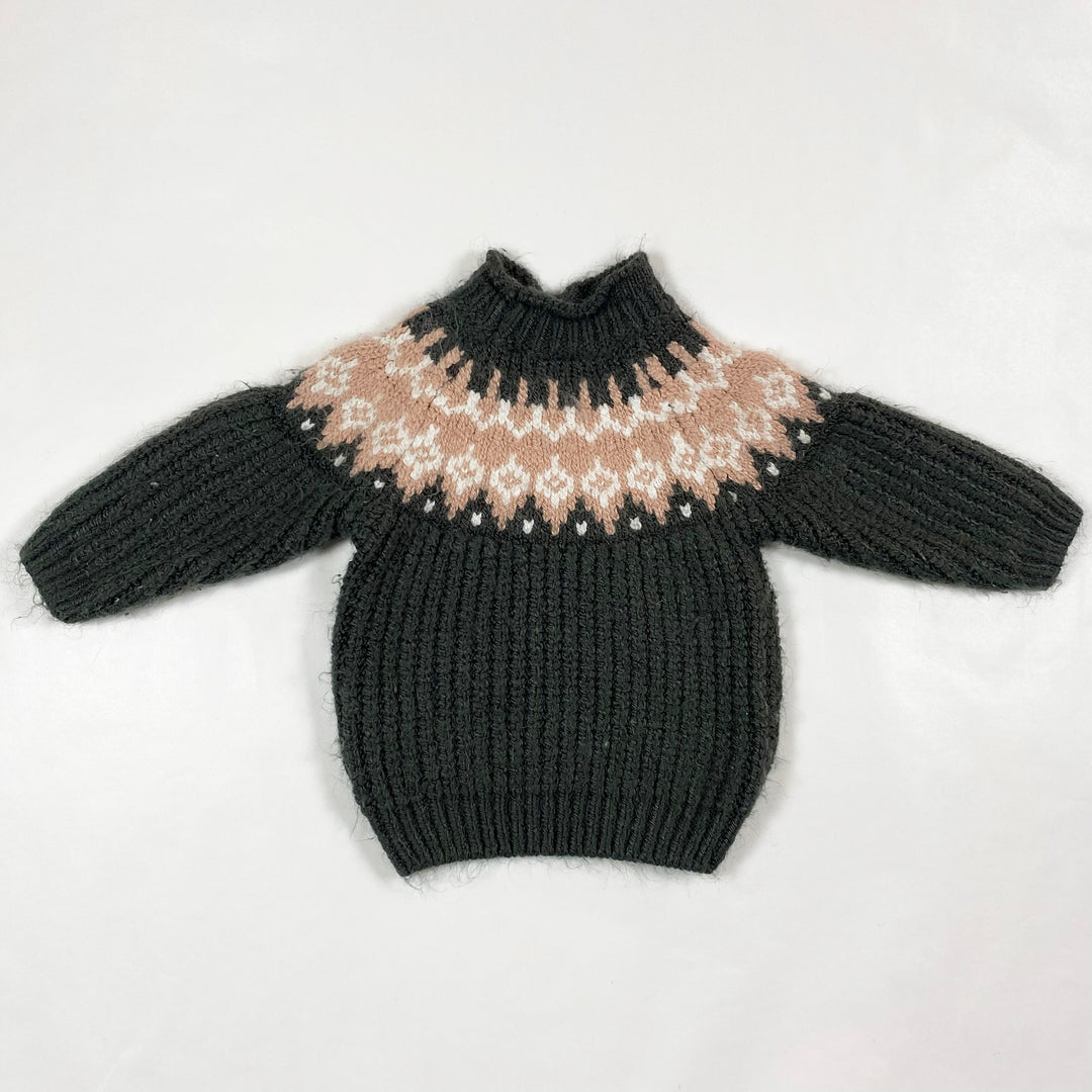 Zara heavy knit fair isle sweater 9-12M/80 3