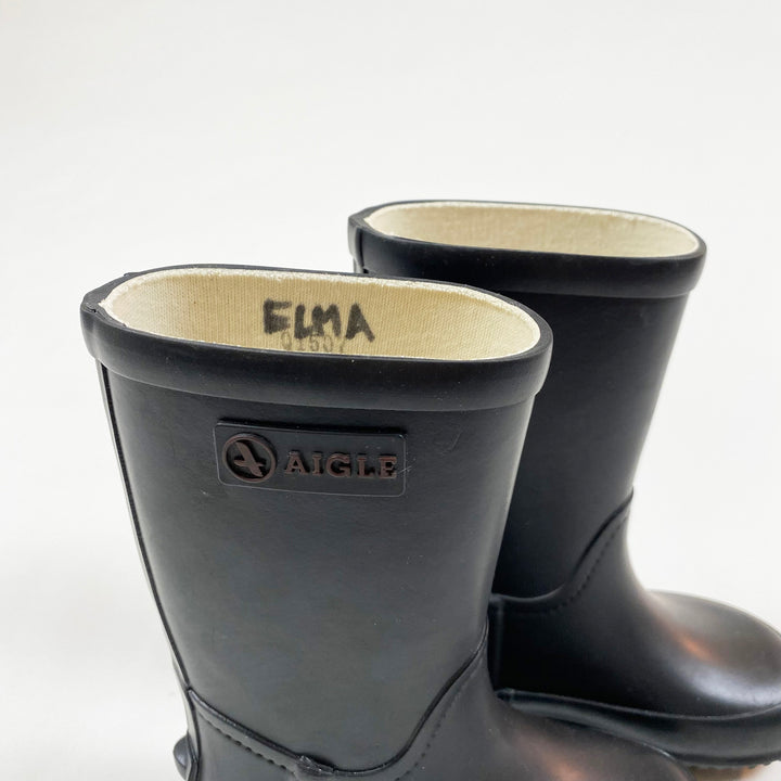 Aigle black wellies 22 4