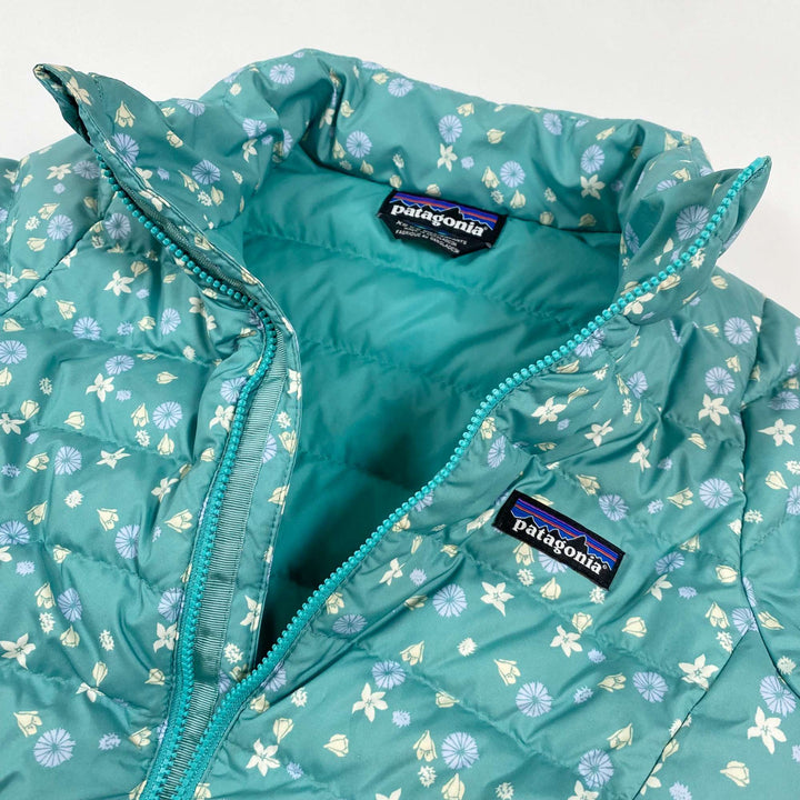 Patagonia turquoise floral down jacket 5-6Y (XS) 3