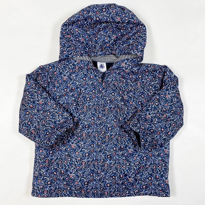 Petit Bateau navy floral fleece-lined wind jacket 18M/81 1