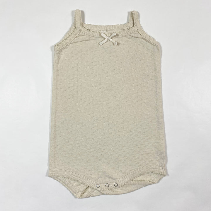 Quincy Mae beige pointelle body 12-18M 1