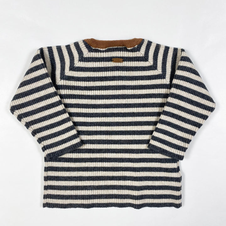 Hust & Claire grey stripe knit pullover 3M/62 3