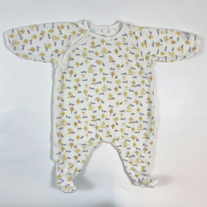 Petit Bateau fox print soft terry pyjamas 3M/60 1