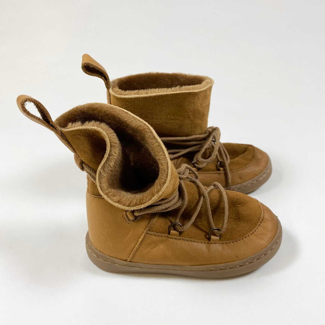 Birds of Nature brauner Shearling Moon Bootie 24