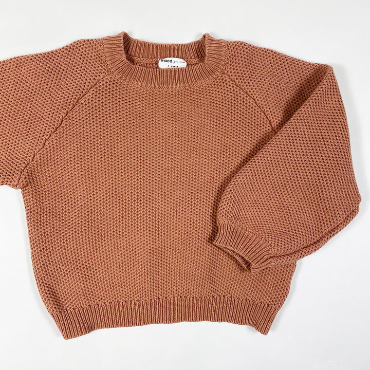 Maed for Mini vintage rosa Oversize-Baumwollstrickpullover 3Y