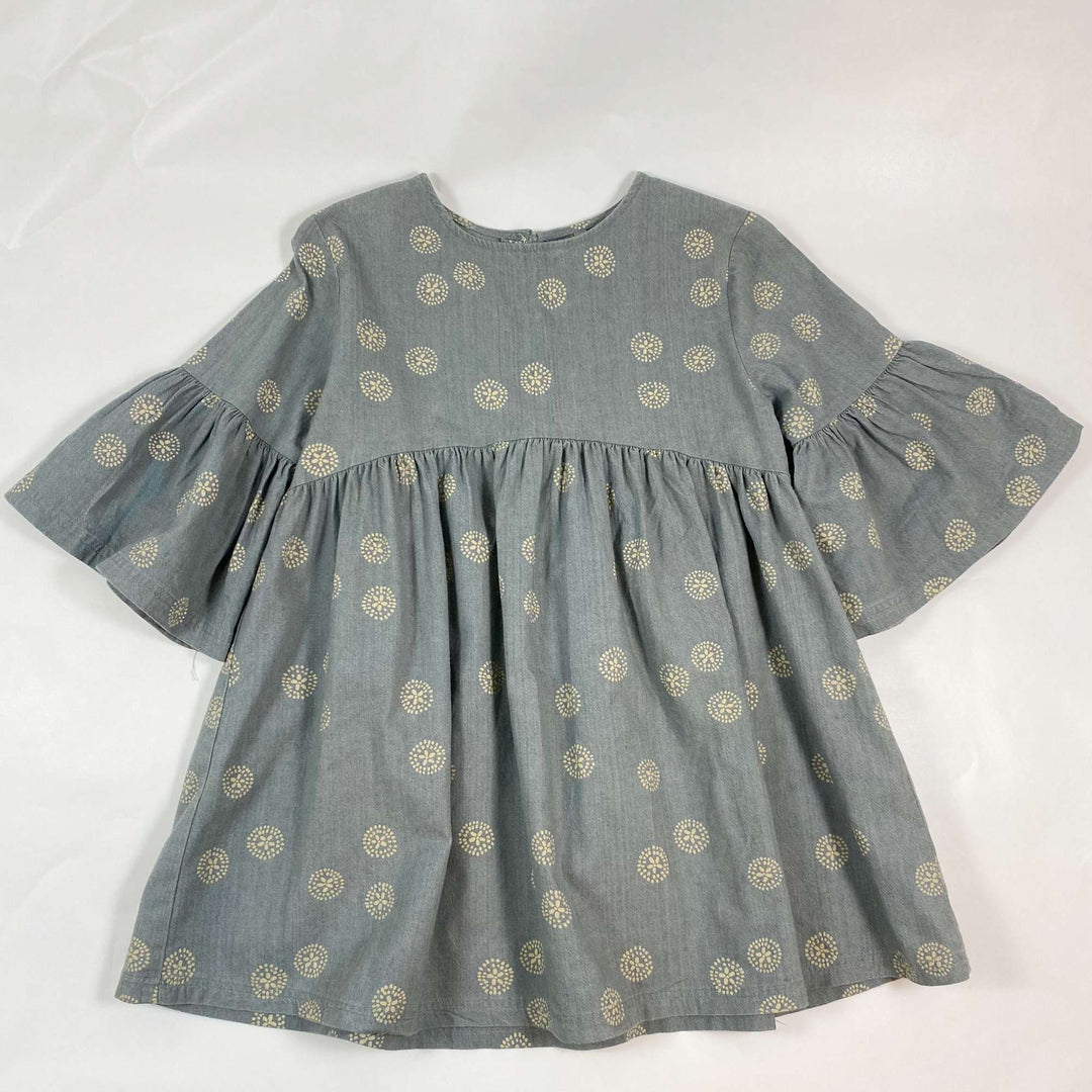 Rylee + Cru dusty blue print dress 6-7Y 1